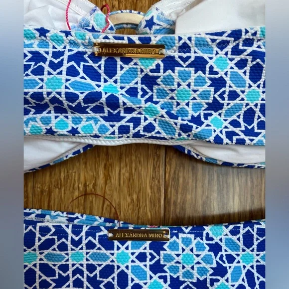 Alexandra Miro high-rise bikini Dorit Blue Print New - Picture 14 of 14